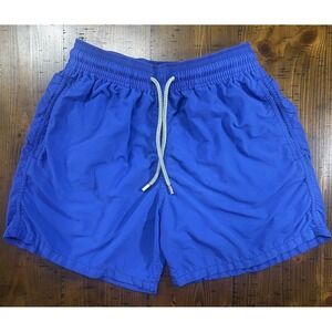 Vilebrequin Swim Trunks Mens S/M Blue Purple Drawstring Beach Shorts Unlined